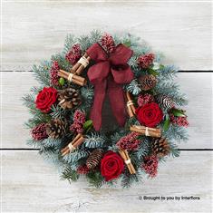 Red Rose Christmas Wreath