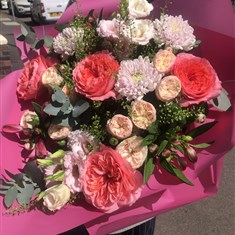 luxury choral rose hand tie
